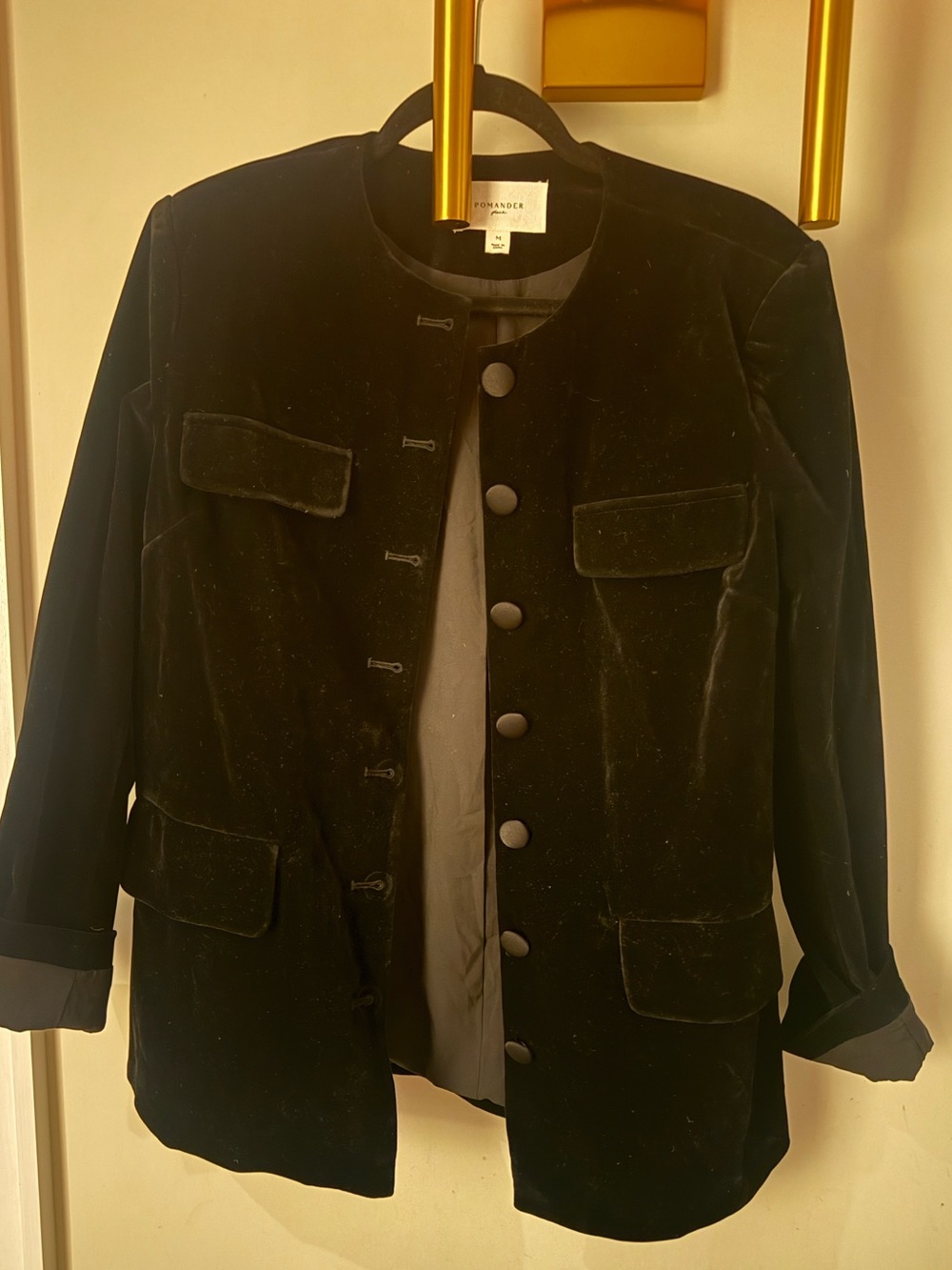 Tuckernuck black velvet blazer top